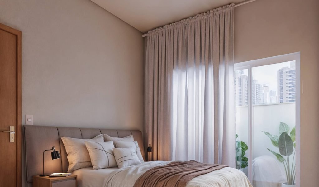 Quarto casal acolhedor com varanda – Luana Taquary